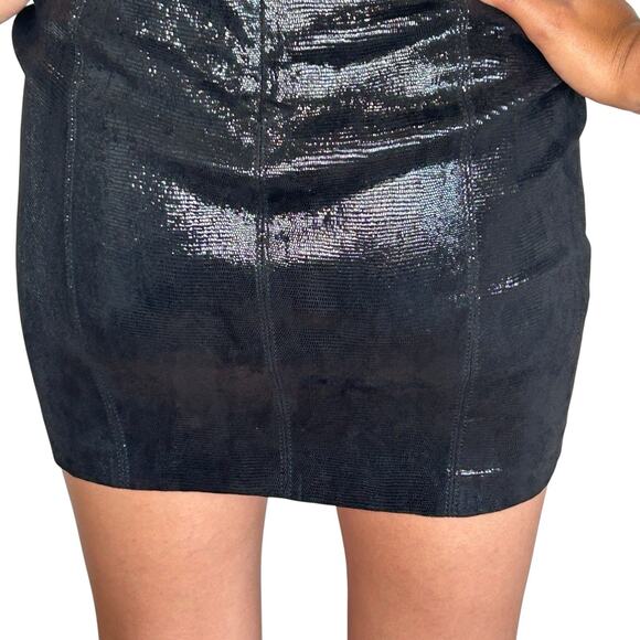 Revolve SPRWMN Goth Leather Bustier Mini Cocktail Dress XS Black NYE Designer‎ - Picture 7 of 10